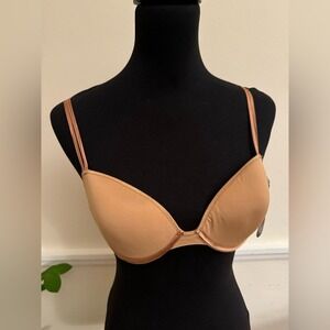 NWT Le Mystere L'Image Linguine Strap Bra New‎ With Tags 34C suntan